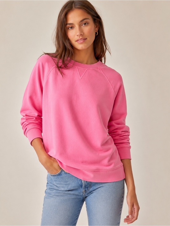 J. Crew Tops - J.Crew Garment-Dyed Crewneck Sweatshirt Pink XS Relaxed Fit 100% Cotton